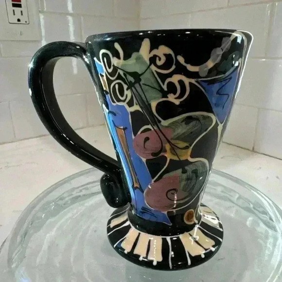 Toler Laguna Beach Pottery Coffee Cup Music Design Signed - Picture 5 of 12